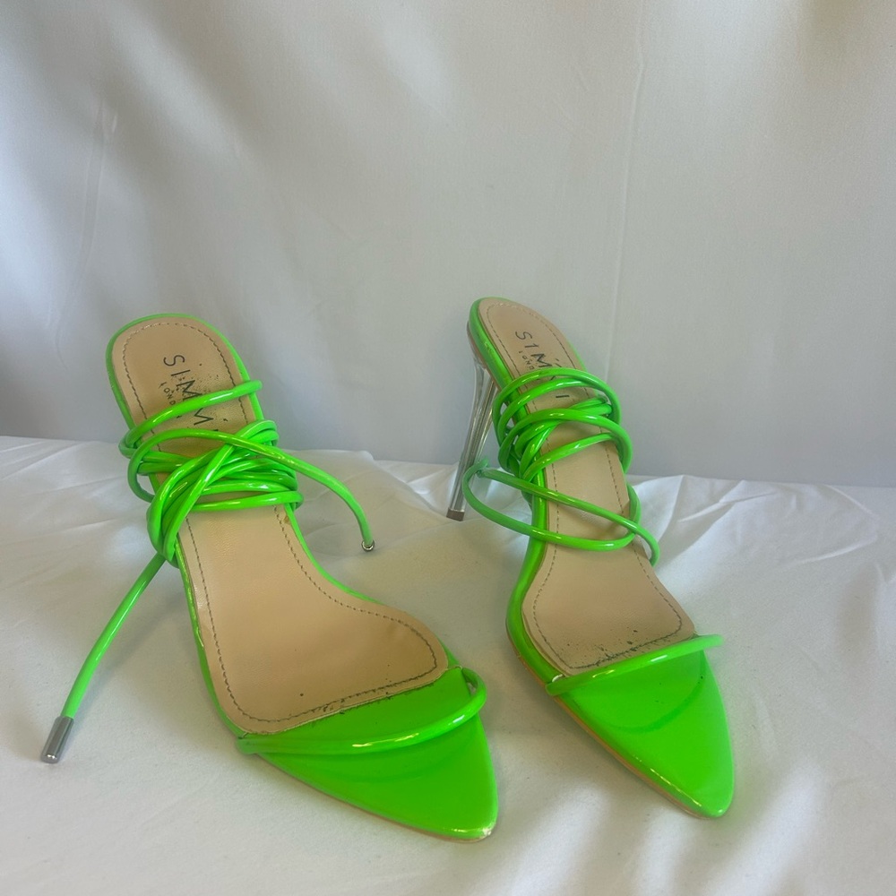 Vibrant Green Strappy Heels